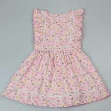 C52058: Girls All Over Print, Lined Dress (3-8 Years)